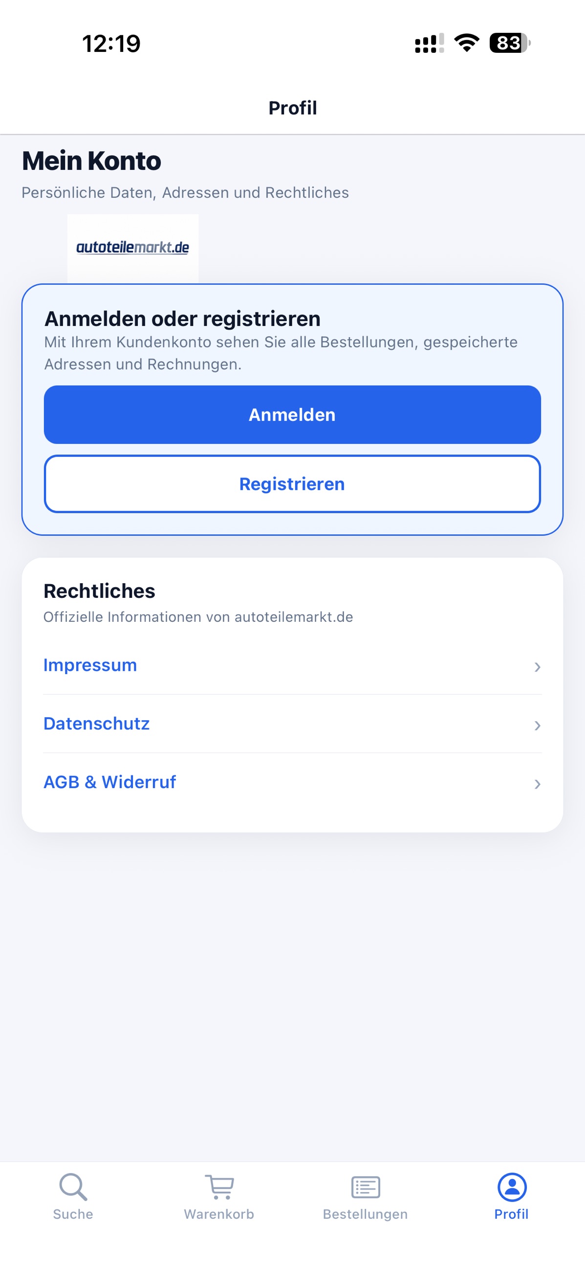 autoteilemarkt App Store Screenshot 1